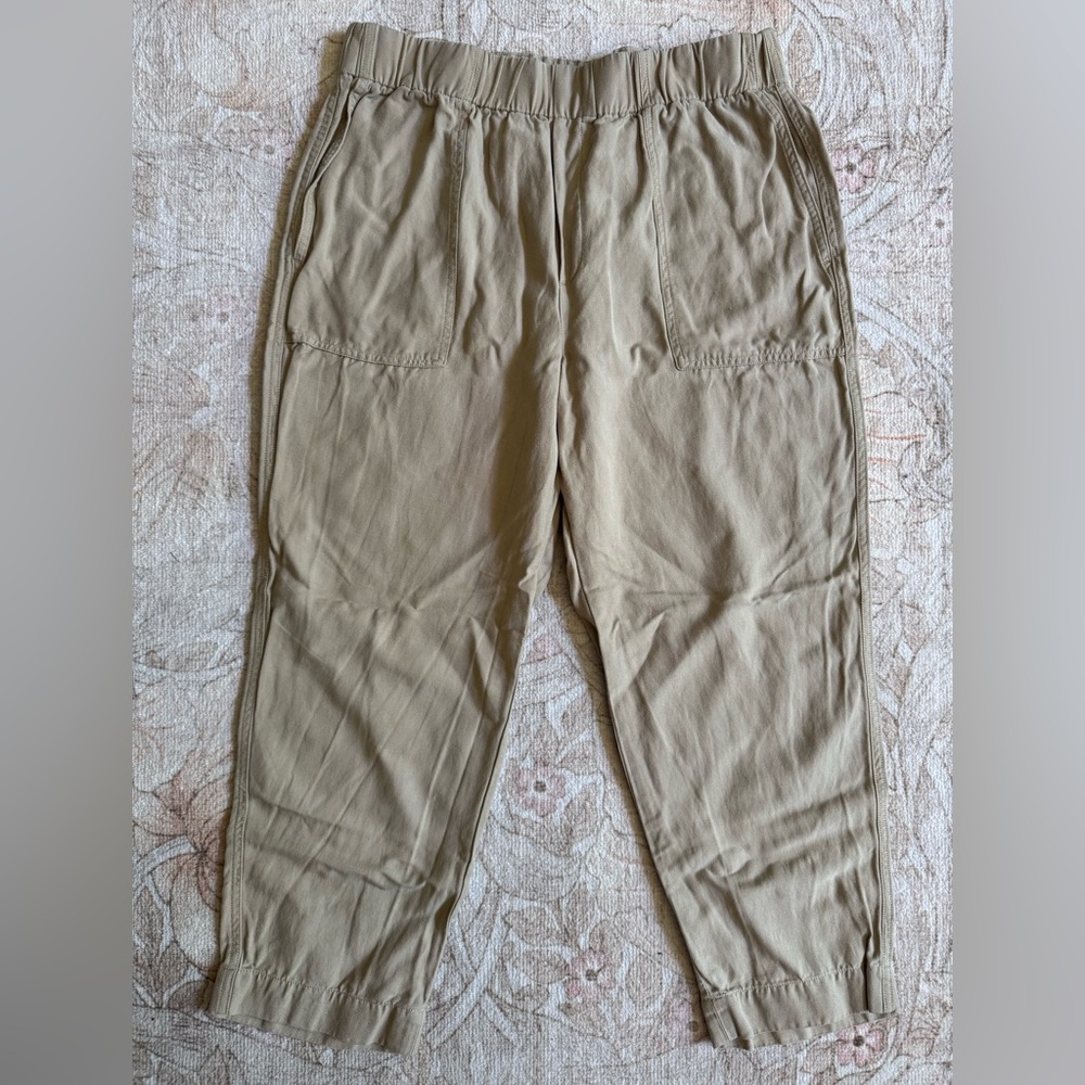 Banana Republic Tan Linen/Cotton Pull On Trousers